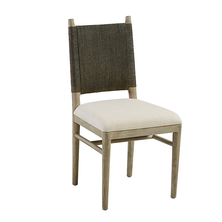 Bridget Dining Chairs - Set of 2 - Washed Wood with Charcoal Weave