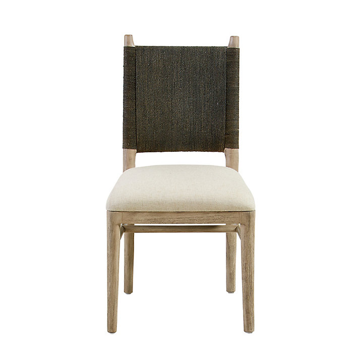 Bridget Dining Chairs - Set of 2 - Washed Wood with Charcoal Weave