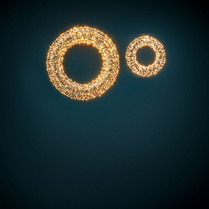 Gold Foil Micro LED Wreath